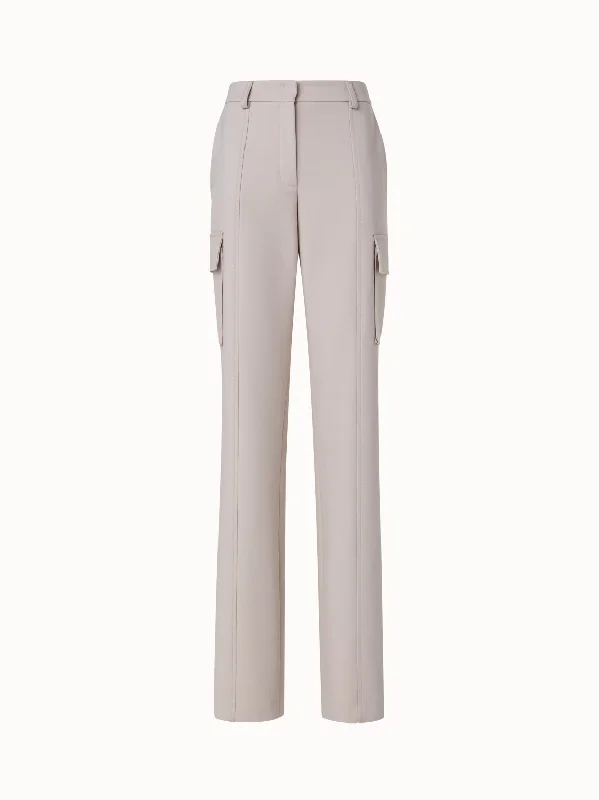 Women's Cargo Pants with Belt Loops in Tan for a Complete and Polished LookCotton Double-Face Cargo Pants Women's Cargo Pants with Belt Loops in Tan for a Complete and Polished LookCotton Double-Face Cargo Pants