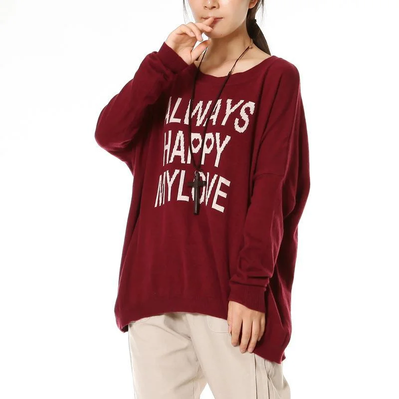 Bell - Sleeve Women's Mohair - Wool Blend SweatersDeep red chunky sweaters always Happy Bell - Sleeve Women's Mohair - Wool Blend SweatersDeep red chunky sweaters always Happy