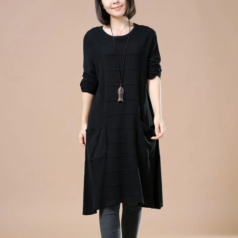 Plus Size Women's Embroidered Sweaters in Ethnic StylesElegant black knit dresses women sweaters Plus Size Women's Embroidered Sweaters in Ethnic StylesElegant black knit dresses women sweaters