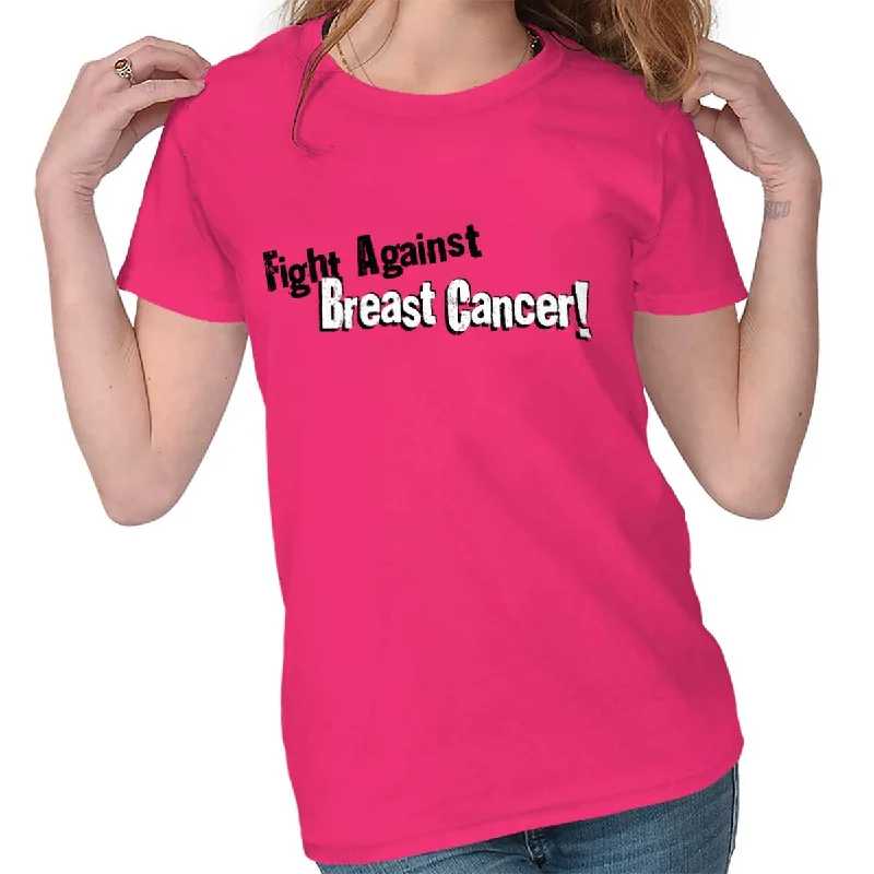 Distressed Women T Shirt with a Laid - Back AestheticBreast Cancer Awareness Ladies T Shirt Distressed Women T Shirt with a Laid - Back AestheticBreast Cancer Awareness Ladies T Shirt