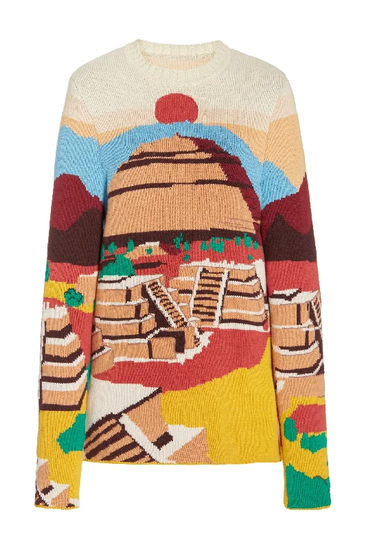 Button - Down Women's Shetland Wool Sweaters in Traditional PatternsInes Knit Sweater in Teotihuan Cashmere Button - Down Women's Shetland Wool Sweaters in Traditional PatternsInes Knit Sweater in Teotihuan Cashmere
