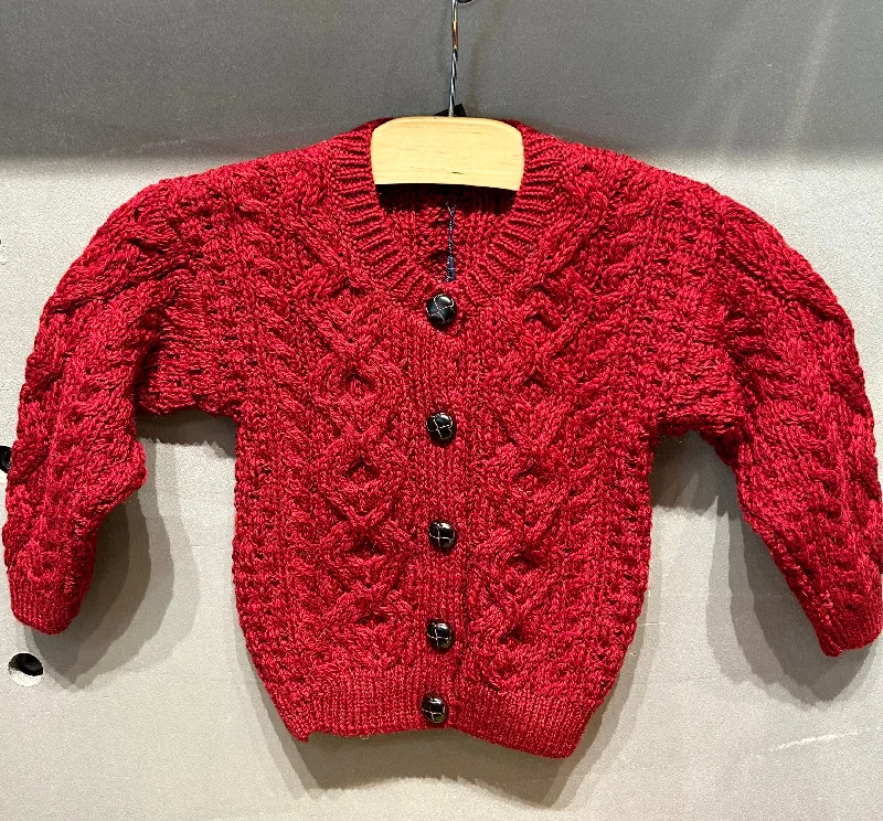 color block women cardigan with bold huesAran - Traditional Children's Lumber Cardigan - Red color block women cardigan with bold huesAran - Traditional Children's Lumber Cardigan - Red