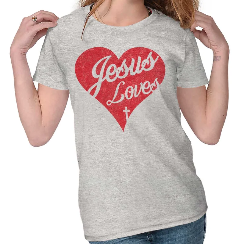 Crop Top Women T Shirt to Pair with High - Waisted BottomsJesus Loves Ladies T Shirt Crop Top Women T Shirt to Pair with High - Waisted BottomsJesus Loves Ladies T Shirt