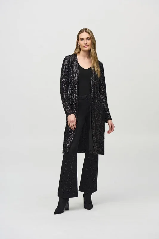 Tie - Front Women's Lambswool Sweaters in Pastel HuesJoseph Ribkoff Black Sequined Knit Cover-Up Tie - Front Women's Lambswool Sweaters in Pastel HuesJoseph Ribkoff Black Sequined Knit Cover-Up