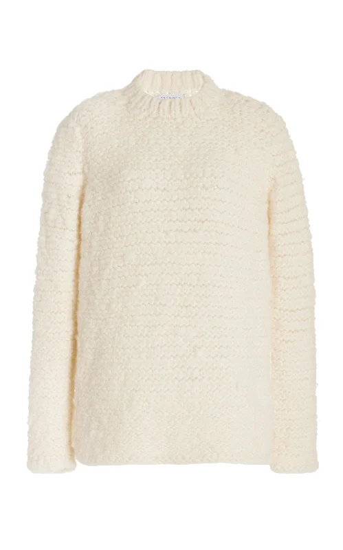 Plus Size Women's Oversized Chunky Knit SweatersLarenzo Knit Sweater in Ivory Welfat Cashmere Plus Size Women's Oversized Chunky Knit SweatersLarenzo Knit Sweater in Ivory Welfat Cashmere