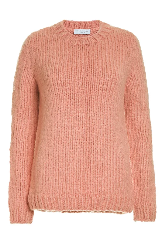 Tie - Front Women's Lambswool Sweaters in Pastel HuesLawrence Knit Sweater in Watermelon Tourmaline Welfat Cashmere Tie - Front Women's Lambswool Sweaters in Pastel HuesLawrence Knit Sweater in Watermelon Tourmaline Welfat Cashmere