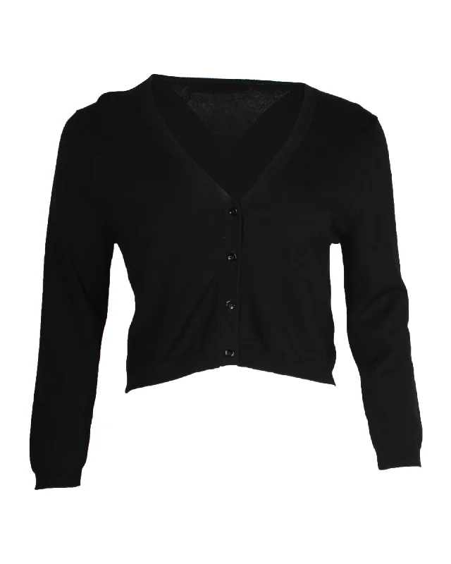 machine washable women cardigan for easy careMax Mara Weekend Cropped Cardigan in Black Viscose machine washable women cardigan for easy careMax Mara Weekend Cropped Cardigan in Black Viscose