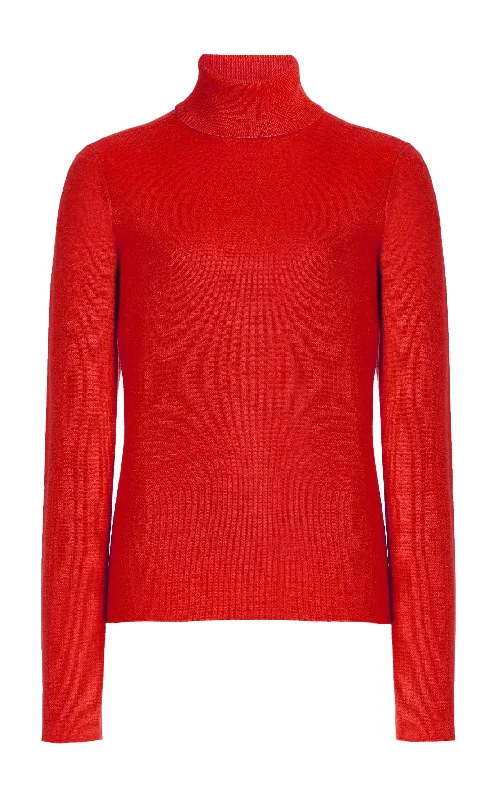 Plus Size Women's Oversized Chunky Knit SweatersMay Knit Turtleneck in Red Topaz Merino Wool Cashmere Plus Size Women's Oversized Chunky Knit SweatersMay Knit Turtleneck in Red Topaz Merino Wool Cashmere