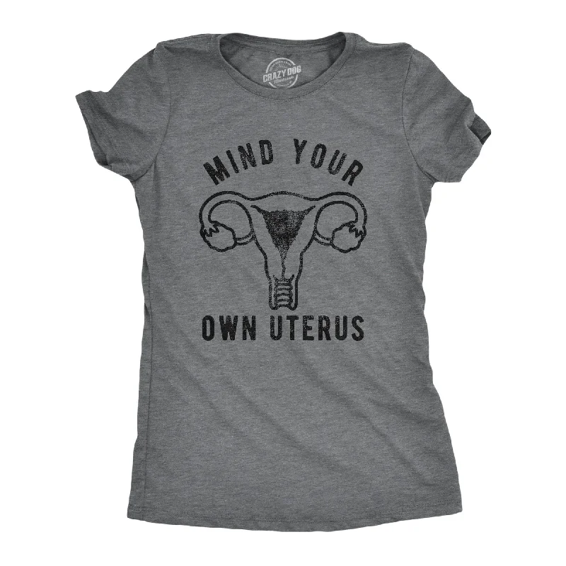 Ringer T Shirt Women with Retro - Inspired StripesMind Your Own Uterus Women's T Shirt Ringer T Shirt Women with Retro - Inspired StripesMind Your Own Uterus Women's T Shirt