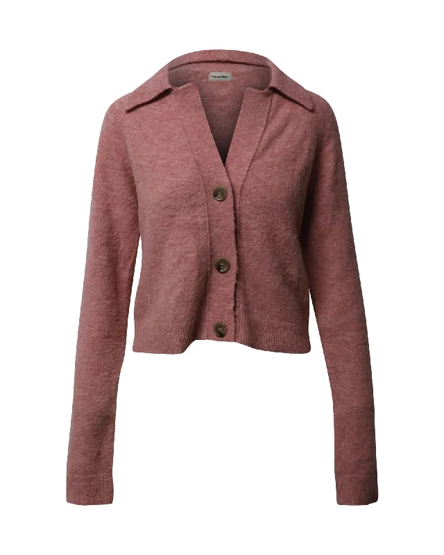 maternity women cardigan for expecting momsNanushka Cropped Cardigan in Pink Acrylic maternity women cardigan for expecting momsNanushka Cropped Cardigan in Pink Acrylic