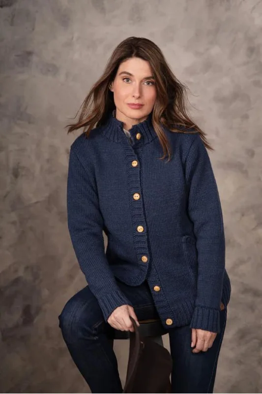 organic cotton women cardigan for an eco - friendly choiceOrizon - Victoria Cardigan - Blue organic cotton women cardigan for an eco - friendly choiceOrizon - Victoria Cardigan - Blue