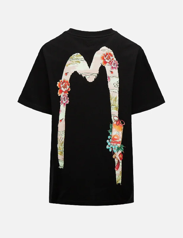Sequined Women T Shirt for a Sparkly Night OutPeony and Japanese Painting Daicock Print T-Shirt Sequined Women T Shirt for a Sparkly Night OutPeony and Japanese Painting Daicock Print T-Shirt