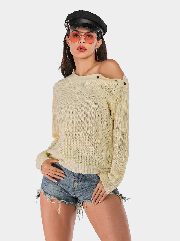 Tie - Front Women's Lambswool Sweaters in Pastel HuesPerfee One Shoulder Long Sleeve Sweater Tie - Front Women's Lambswool Sweaters in Pastel HuesPerfee One Shoulder Long Sleeve Sweater