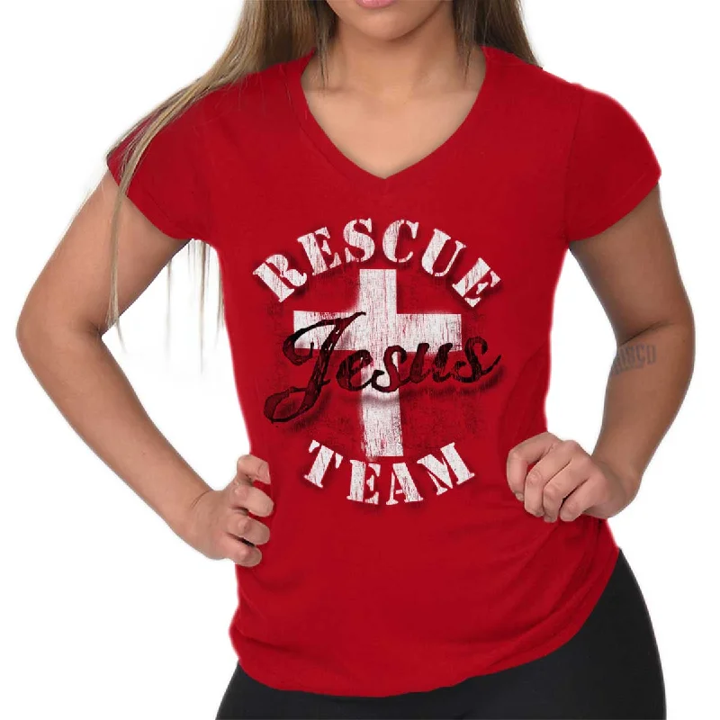 Sheer Women T Shirt for a Stylish and Alluring LookRescue Team Junior Fit V-Neck T-Shirt Sheer Women T Shirt for a Stylish and Alluring LookRescue Team Junior Fit V-Neck T-Shirt