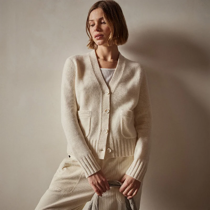 plus size women cardigan for comfortable layeringShrunken Recycled Cashmere Cardigan - Ivory plus size women cardigan for comfortable layeringShrunken Recycled Cashmere Cardigan - Ivory