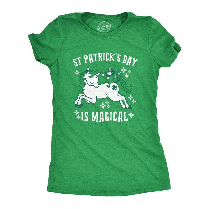 Organic Cotton Women T Shirt for Eco - Conscious WearersSt. Patrick's Day Is Magical Women's T Shirt Organic Cotton Women T Shirt for Eco - Conscious WearersSt. Patrick's Day Is Magical Women's T Shirt