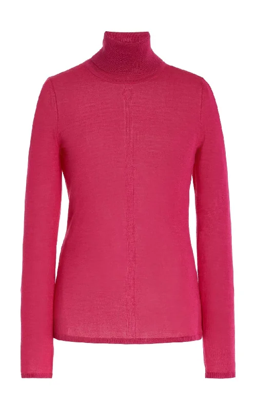 Cropped Women's Angora Blend Sweaters for a Trendy LookSteinem Knit Turtleneck in Fuchsia Cashmere Silk Cropped Women's Angora Blend Sweaters for a Trendy LookSteinem Knit Turtleneck in Fuchsia Cashmere Silk