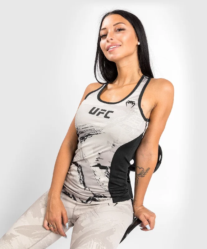 Embroidered Women T Shirt with Intricate DetailsUFC Venum Authentic Fight Week 2.0 Women’s Performance Tank Top - Sand/Black Embroidered Women T Shirt with Intricate DetailsUFC Venum Authentic Fight Week 2.0 Women’s Performance Tank Top - Sand/Black