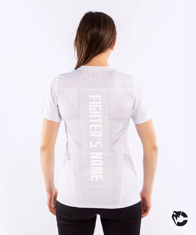 Long Sleeve Women T Shirt for Cooler WeatherUFC Venum Fighters Authentic Fight Night Women's Walkout Jersey - White Long Sleeve Women T Shirt for Cooler WeatherUFC Venum Fighters Authentic Fight Night Women's Walkout Jersey - White