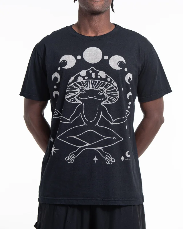 Sequined Women T Shirt for a Sparkly Night OutUnisex Mushroom Frog Cotton T-Shirt in Black Sequined Women T Shirt for a Sparkly Night OutUnisex Mushroom Frog Cotton T-Shirt in Black