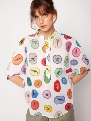 Button - Down Women's Shetland Wool Sweaters in Traditional PatternsVilagallo Rafaella Summer Shirt Button - Down Women's Shetland Wool Sweaters in Traditional PatternsVilagallo Rafaella Summer Shirt