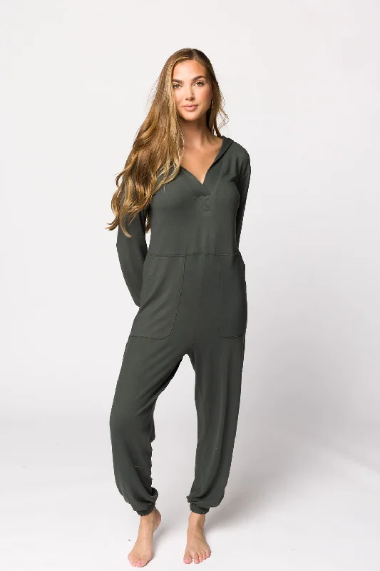 Women jumpsuits with off - the - shoulder tops for a flirty and stylish lookLennon Brushed Lounge Jumpsuit with Hood in Urban Grey Women jumpsuits with off - the - shoulder tops for a flirty and stylish lookLennon Brushed Lounge Jumpsuit with Hood in Urban Grey