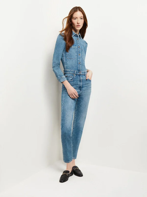 Denim women jumpsuits with ripped details for a casual - edgy lookFreja Denim Jumpsuit, Aged Mid Denim women jumpsuits with ripped details for a casual - edgy lookFreja Denim Jumpsuit, Aged Mid