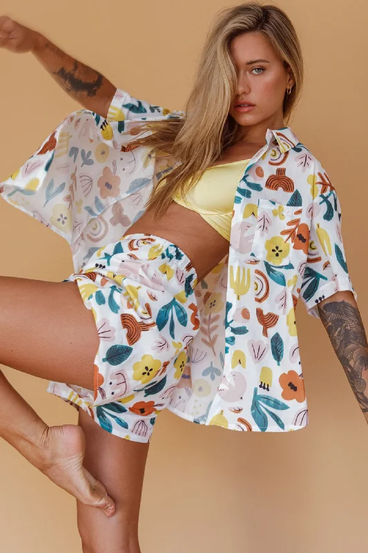 Sheath Women Dress with a Tailored Fit for a Professional LookJust A Hunch Button Shirt Printed White Sheath Women Dress with a Tailored Fit for a Professional LookJust A Hunch Button Shirt Printed White