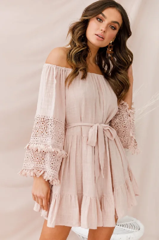 Little Black Women Dress with Sequins for a Glamorous Night OutMona Off-Shoulder Embellished Sleeve Dress Mocha Little Black Women Dress with Sequins for a Glamorous Night OutMona Off-Shoulder Embellished Sleeve Dress Mocha