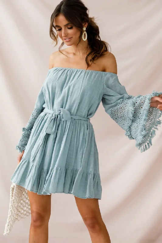 Sleeveless Women Dress in Bright Colors for Summer PartiesMona Off-Shoulder Embellished Sleeve Dress Sage Sleeveless Women Dress in Bright Colors for Summer PartiesMona Off-Shoulder Embellished Sleeve Dress Sage