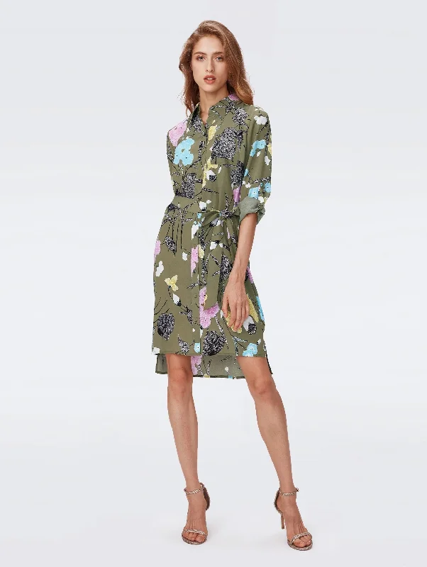 Mermaid - Style Women Dress with a Fitted Silhouette for Special OccasionsPrita Dress in Olive Floral Mermaid - Style Women Dress with a Fitted Silhouette for Special OccasionsPrita Dress in Olive Floral