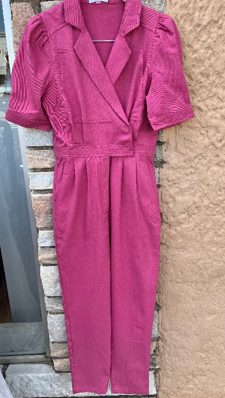 Women jumpsuits with tiered pants for added volume and styleRose Puff Sleeve Wrap Front Denim Jumpsuit Women jumpsuits with tiered pants for added volume and styleRose Puff Sleeve Wrap Front Denim Jumpsuit