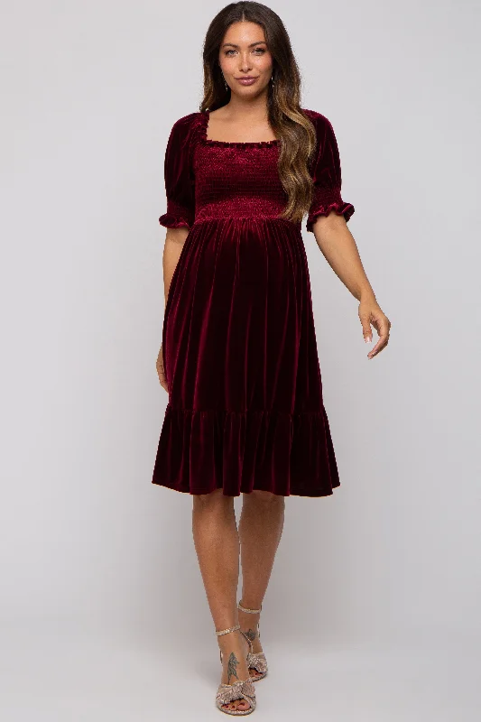Ruffled Women Dress with Multiple Layers for a Playful and Girly Style Ruffled Women Dress with Multiple Layers for a Playful and Girly Style Burgundy Velvet Smocked Puff Sleeve Maternity Dress Ruffled Women Dress with Multiple Layers for a Playful and Girly Style Ruffled Women Dress with Multiple Layers for a Playful and Girly Style Burgundy Velvet Smocked Puff Sleeve Maternity Dress