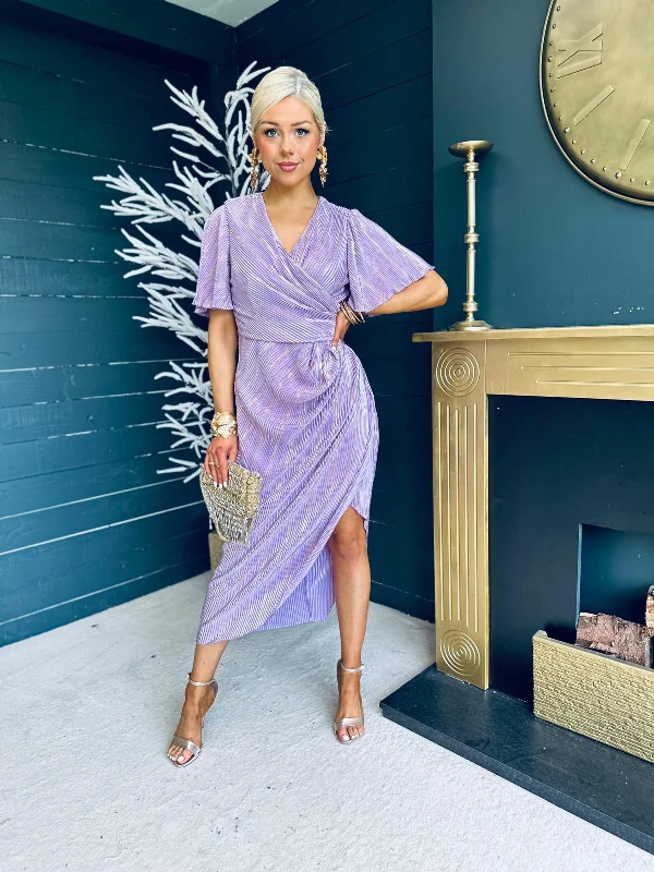 Long - Sleeve Women Dress in Velvet for a Luxurious Winter Look Long - Sleeve Women Dress in Velvet for a Luxurious Winter Look Natasha Metallic Angel Sleeve Wrap Midi Dress Lilac Long - Sleeve Women Dress in Velvet for a Luxurious Winter Look Long - Sleeve Women Dress in Velvet for a Luxurious Winter Look Natasha Metallic Angel Sleeve Wrap Midi Dress Lilac
