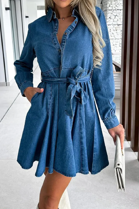 Long - Sleeve Women Dress in Velvet for a Luxurious Winter Look Long - Sleeve Women Dress in Velvet for a Luxurious Winter Look Tied Half Button Long Sleeve Denim Dress Long - Sleeve Women Dress in Velvet for a Luxurious Winter Look Long - Sleeve Women Dress in Velvet for a Luxurious Winter Look Tied Half Button Long Sleeve Denim Dress