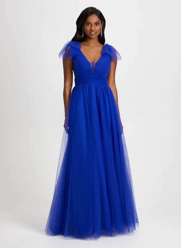Midi dresses with ruffled bodices for a more pronounced feminine lookBow Detail Sleeveless Gown Midi dresses with ruffled bodices for a more pronounced feminine lookBow Detail Sleeveless Gown