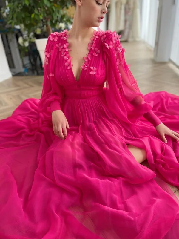 Velvet midi dresses in jewel tones for a glamorous winter eventButterfly Fuchsia Gown Velvet midi dresses in jewel tones for a glamorous winter eventButterfly Fuchsia Gown