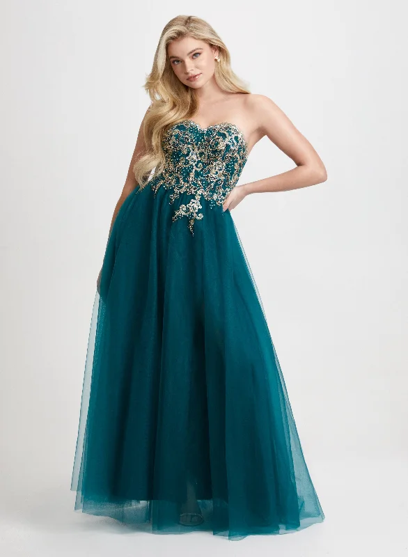 High - low midi dresses with geometric patterns for a modern partyEmbellished Corset Detail Gown High - low midi dresses with geometric patterns for a modern partyEmbellished Corset Detail Gown