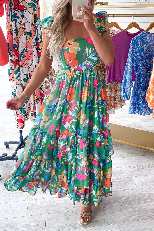 Midi dresses with asymmetric hems for a fashion - forward and dynamic appearanceFloral Ruffle Tiered Maxi Dress Midi dresses with asymmetric hems for a fashion - forward and dynamic appearanceFloral Ruffle Tiered Maxi Dress