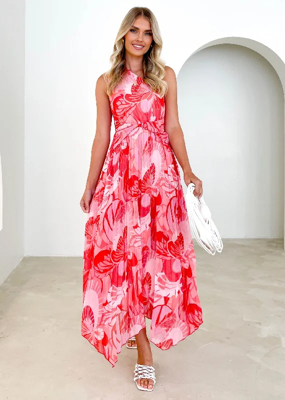 Wrap - style midi dresses in silk for a sophisticated office lookIsla One Shoulder Midi Dress - Candy Swirl Wrap - style midi dresses in silk for a sophisticated office lookIsla One Shoulder Midi Dress - Candy Swirl