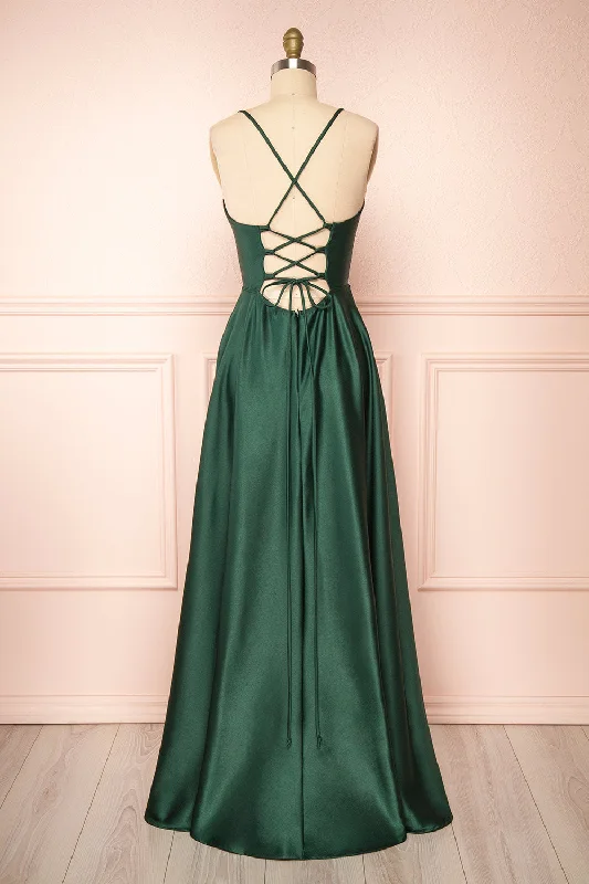 Plaid midi dresses for a fall - themed family gatheringJulia Green | Satin Maxi Dress w/ High Slit Plaid midi dresses for a fall - themed family gatheringJulia Green | Satin Maxi Dress w/ High Slit