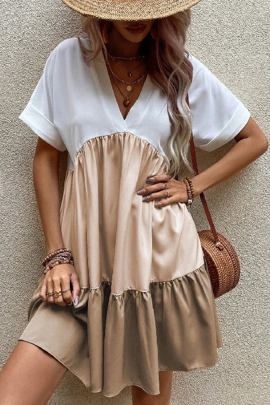 Sheath midi dresses with beaded embellishments for a formal occasionFolded Cuffs Tiered Ruffle Dress Sheath midi dresses with beaded embellishments for a formal occasionFolded Cuffs Tiered Ruffle Dress