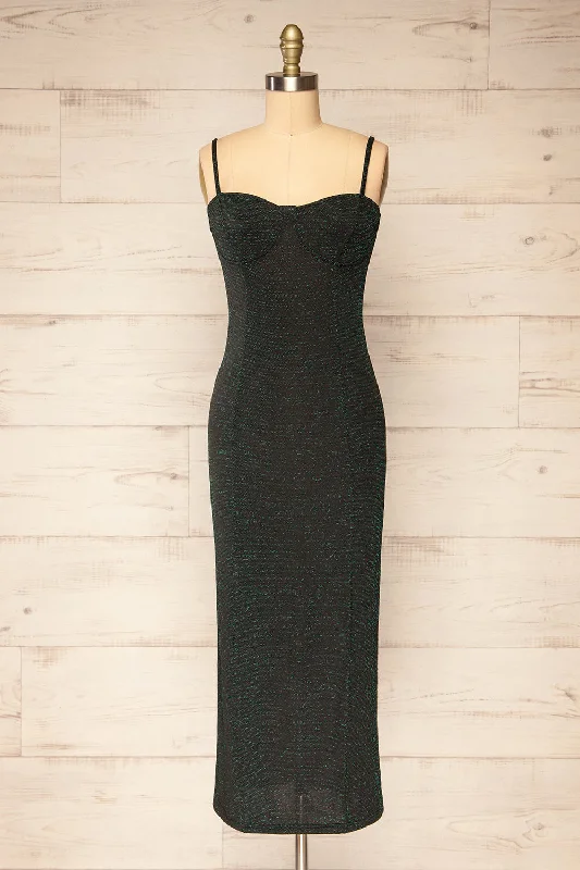 Midi dresses with wrap - around skirts for a customizable fitSuai Green | Fitted Midi Dress w/ Back Slit Midi dresses with wrap - around skirts for a customizable fitSuai Green | Fitted Midi Dress w/ Back Slit