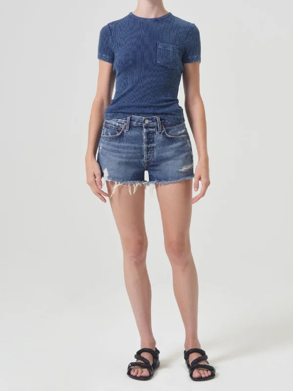 Plus Size Women's Denim Shorts with a Button - Fly in Dark Indigo for a Durable and Timeless StyleAGOLDE Dark Swapmeet Short Parker Plus Size Women's Denim Shorts with a Button - Fly in Dark Indigo for a Durable and Timeless StyleAGOLDE Dark Swapmeet Short Parker