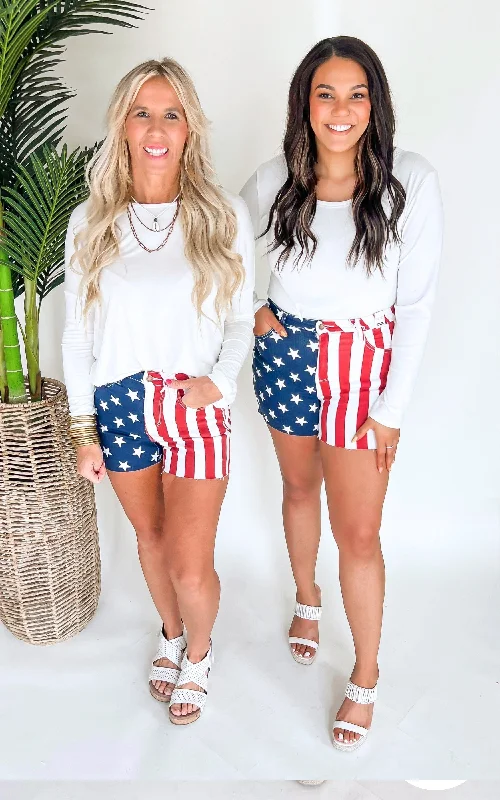 Plus Size Women's Cargo Shorts in Olive Green with Multiple Pockets for Outdoor AdventuresAmericana Flag High Rise Fray Hem Denim Shorts (REG/CURVY) | Judy Blue - Final Sale Plus Size Women's Cargo Shorts in Olive Green with Multiple Pockets for Outdoor AdventuresAmericana Flag High Rise Fray Hem Denim Shorts (REG/CURVY) | Judy Blue - Final Sale