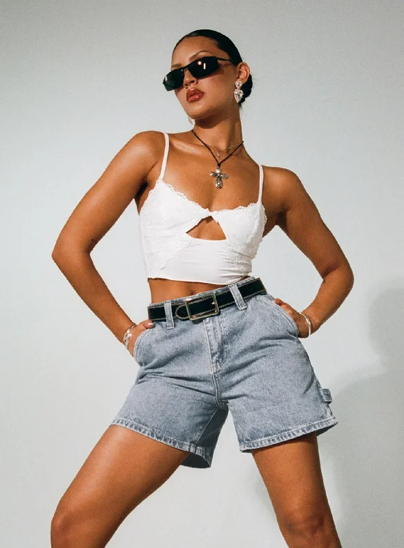 Plus Size Women's Denim Shorts with a Button - Fly in Dark Indigo for a Durable and Timeless StyleLou Carpenter Denim Shorts Light Wash Plus Size Women's Denim Shorts with a Button - Fly in Dark Indigo for a Durable and Timeless StyleLou Carpenter Denim Shorts Light Wash