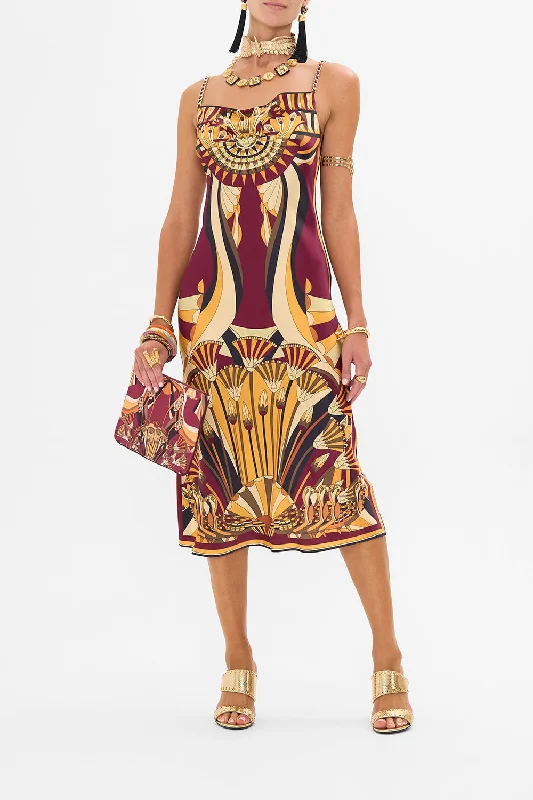 Maxi dresses with cold - shoulder cutouts for a trendy lookLONG BIAS SLIP DESERT DELIRIUM Maxi dresses with cold - shoulder cutouts for a trendy lookLONG BIAS SLIP DESERT DELIRIUM
