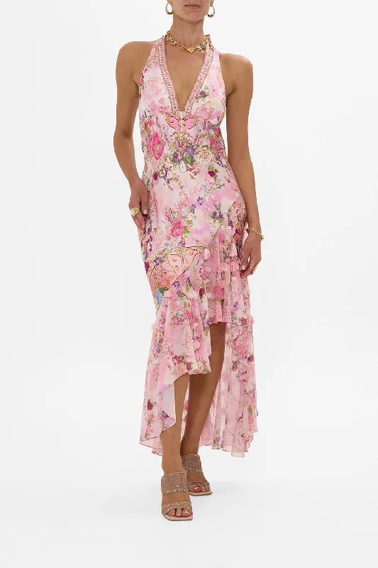 Metallic maxi dresses for a glamorous New Year's Eve partyBIAS HALTER DRESS WITH RUFFLE HEM TOTALLY OZMOPOLITAN Metallic maxi dresses for a glamorous New Year's Eve partyBIAS HALTER DRESS WITH RUFFLE HEM TOTALLY OZMOPOLITAN