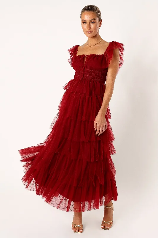 Maxi dresses with beaded embellishments for a fancy and luxurious eventBelle Maxi Dress - Burgundy Maxi dresses with beaded embellishments for a fancy and luxurious eventBelle Maxi Dress - Burgundy