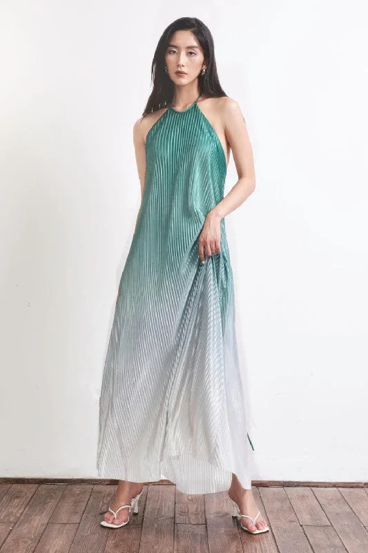 Maxi dresses with polka dot prints for a playful styleBrooklyn Pleated Halter Neck Silk Maxi Dress Maxi dresses with polka dot prints for a playful styleBrooklyn Pleated Halter Neck Silk Maxi Dress